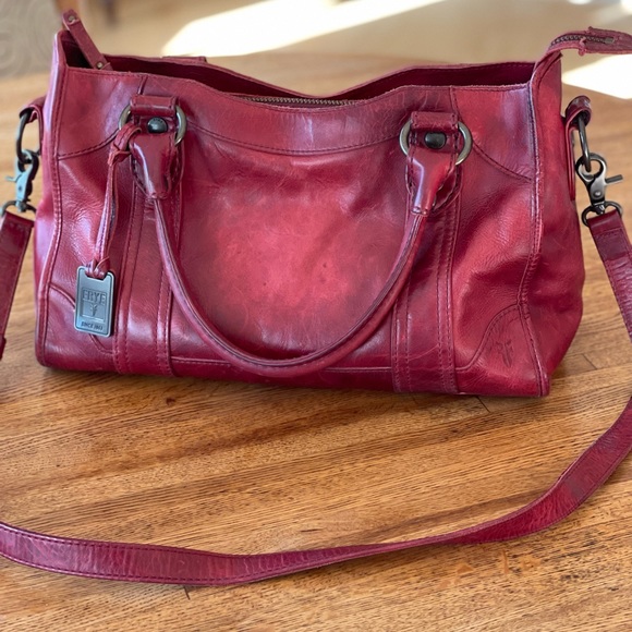Frye Handbags - Frye Melissa Satchel Bag Purse in Red